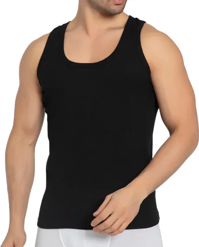 SPRUCE UP - Onderhemden - Hemden heren - Onderhemd heren - Zwart - 100% Katoen - Tanktop heren - Mouwloos - Heren ondergoed - Ronde hals