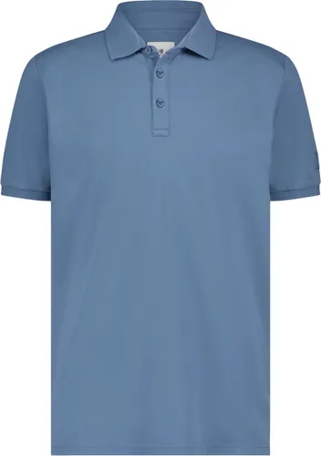 State of Art - Pique Polo Logo Mid Blauw - Regular-fit - Heren Poloshirt