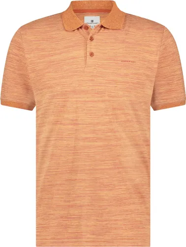 State of Art - Polo Jersey Strepen Oranje - Regular-fit - Heren Poloshirt