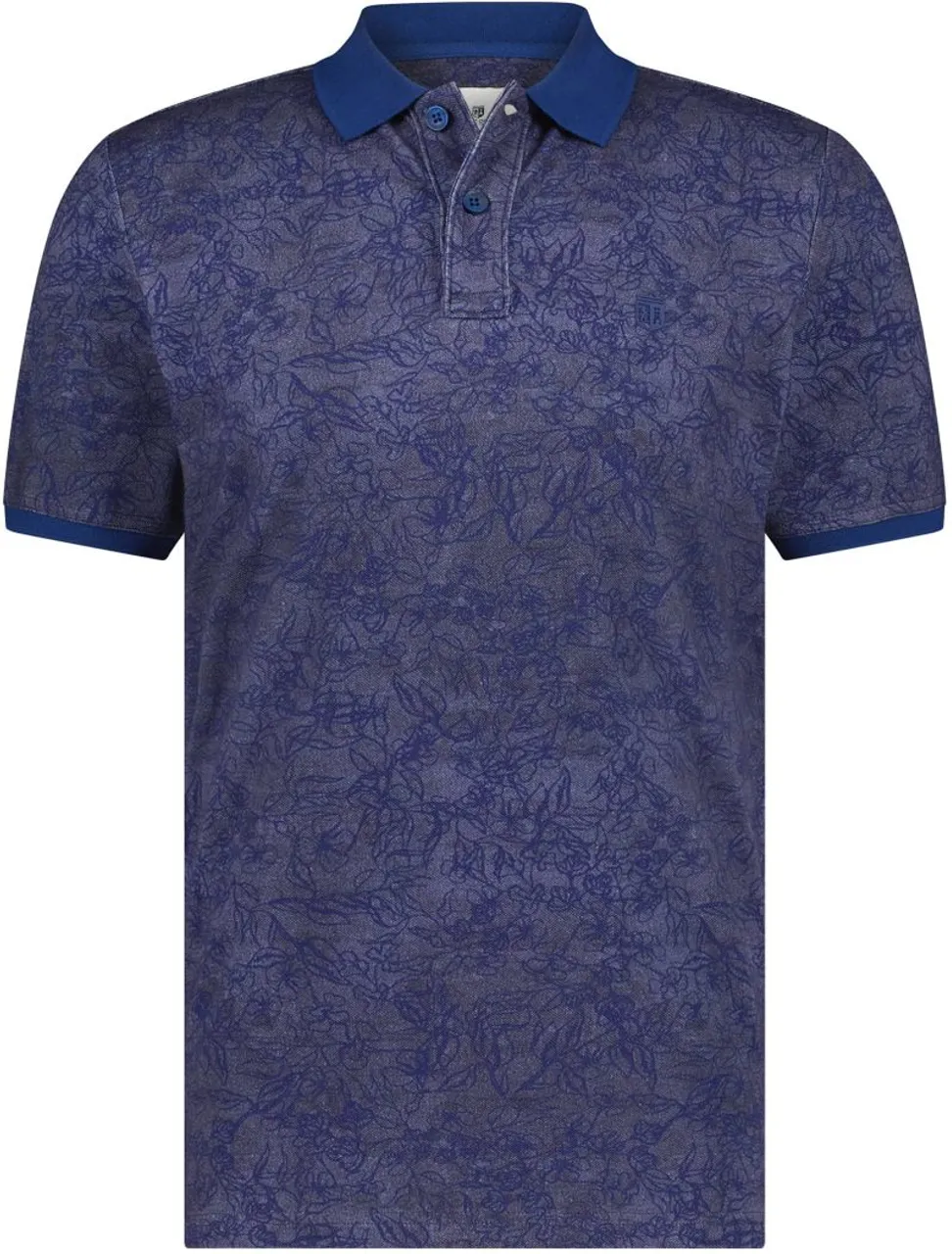 State Of Art Polo Pique Print Donkerblauw