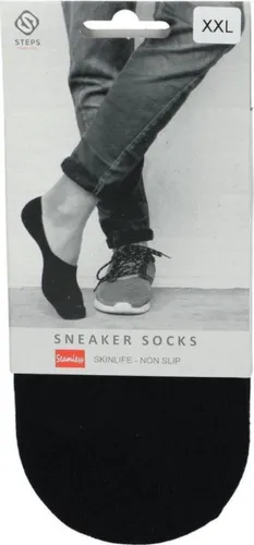 Steps | 5 Pack | sneaker sokken Dames | sneaker sokken heren | sneaker sokken | Footies | Zwart | S/M |