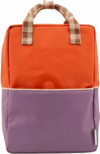 Sticky Lemon Colourblocking Backpack Large orange juice plum purple schoolbus brown