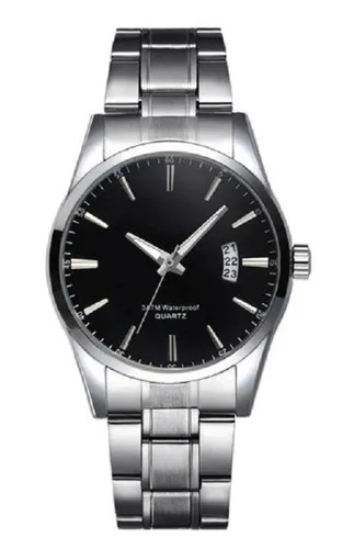Stijlvol heren Horloge - 40 mm- zwart - I-deLuxe verpakking
