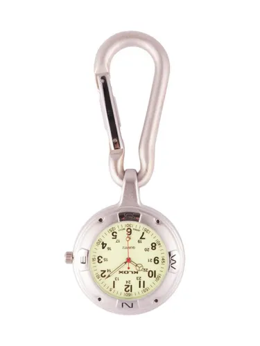Stoer Horloge met Karabijnhaak Unisex Japans Uurwerk Zilver