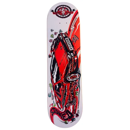 Stoked Team Elvedin Diablo Red Skateboard Deck - 8.625"