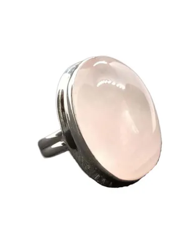 Stones & Bones® - Rozekwarts ring verstelbaar 925 zilver