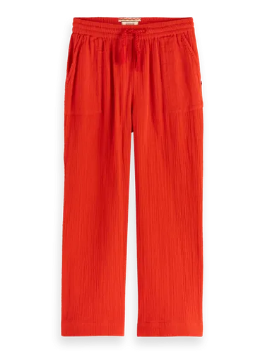 Straight-leg crinkle cotton trousers - Maat 8 - Multicolor - Meisje - Broek - Scotch & Soda