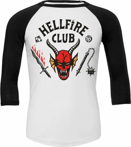 Stranger Things shirt Raglan wit – Hellfire Club