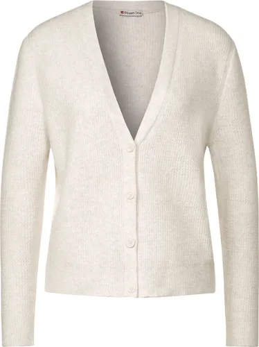 Street One LTD QR v-neck cardigan Dames Vest - cream white melange