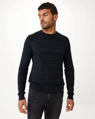 Structure Stripe Sweater Mannen - Zwart