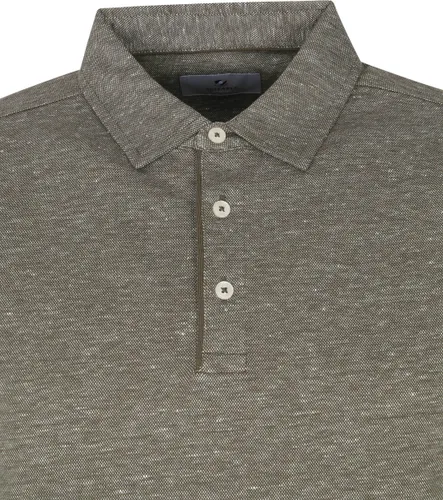 Suitable - Prestige Melange Polo Olijfgroen - Modern-fit - Heren Poloshirt