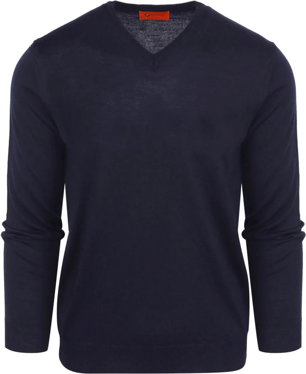 Suitable Pullover V-Hals Wol Donkerblauw