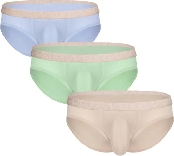 Sukrew Low-rise Brief BLOSSOM Multipack 1 x Amethyst, 1 x Apple Green, 1 x Nude