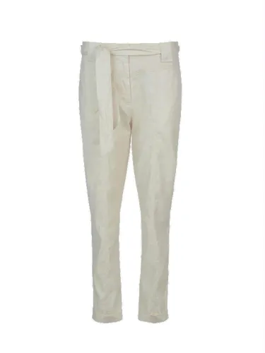 Summum 4s2117-11352 trousers paperbag cotton linen