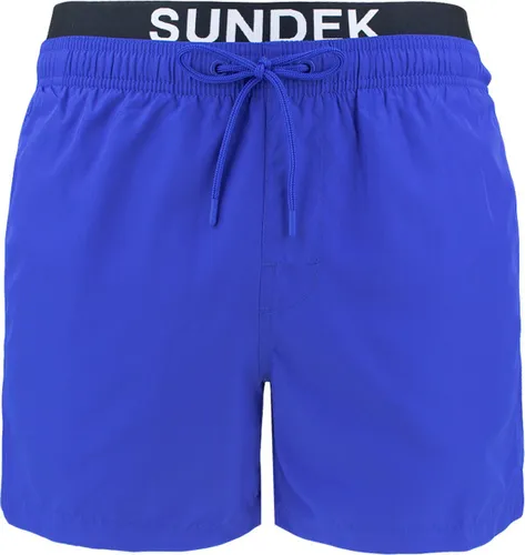 Sundek jongens zwemshort double waistband logo blauw - 152/164