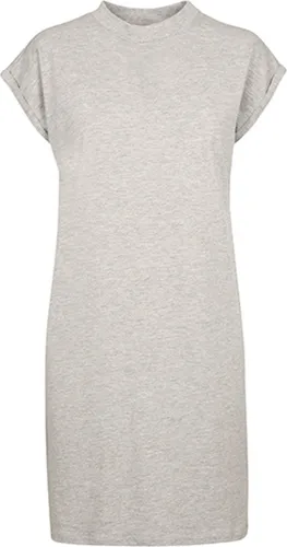 Super Oversized damesshirt 'Turtle Shoulder Dress' Heather Grey - S