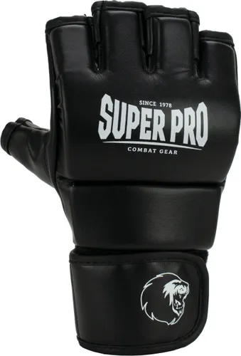 Super Pro Combat Gear Brawler MMA Handschoenen Zwart/Wit Small
