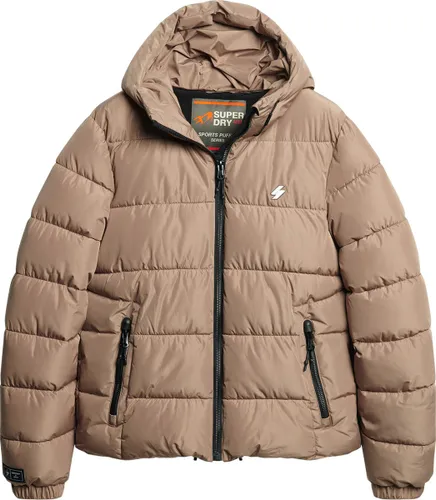 Superdry Hooded Sports Puffr Jacket Heren Jas - Fossil Brown