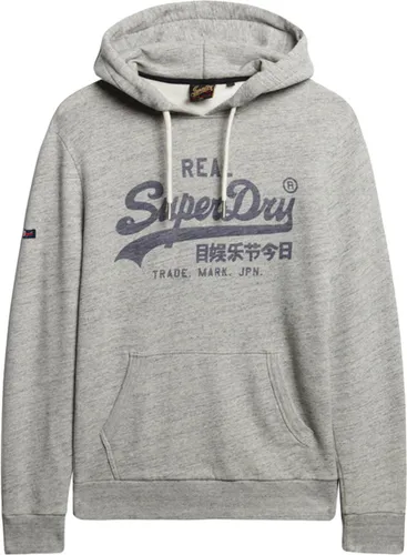 Superdry O-hals hoodie vintage logo grijs - S