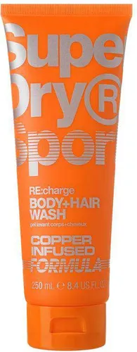 SuperDry Sport Re-Charge Body & Hair Wash - 6x250ml - Voordeelverpakking