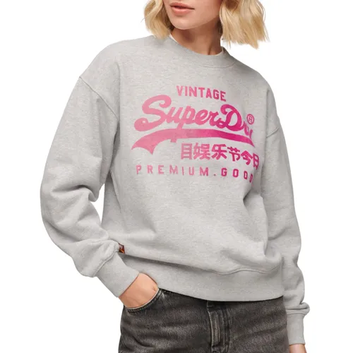 Superdry Tonal Vintage Logo Loose Crew Sweater Dames