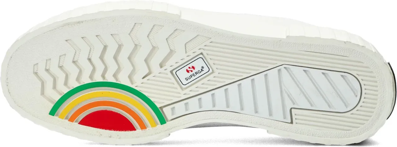 SUPERGA Dames Lage Sneakers 2630 Stripe Multi Logo - Wit