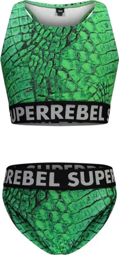 SuperRebel R401-5003 Meisjes Bikini - Croco fluo green