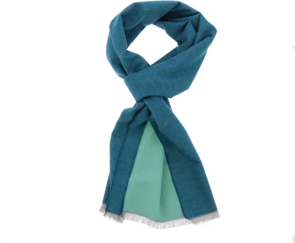 Superzachte smalle Bamboe sjaal - FanXing Turkoois & Petrol blauw - 30 x 200 cm - Dames en Heren cadeau - Gemakkelijk combineren - Zeer comfortabel