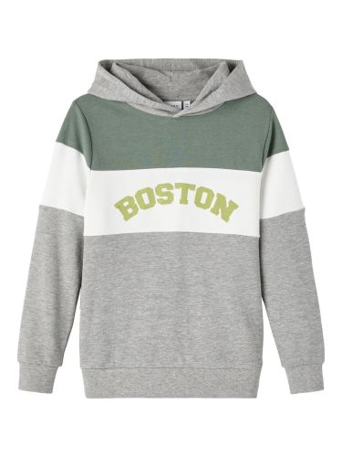 Sweatshirt 'Berik'  grijs gemêleerd / groen / riet / wit