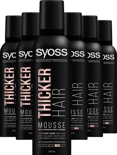 SYOSS Thicker Hair Mousse 6x 250ml - Grootverpakking