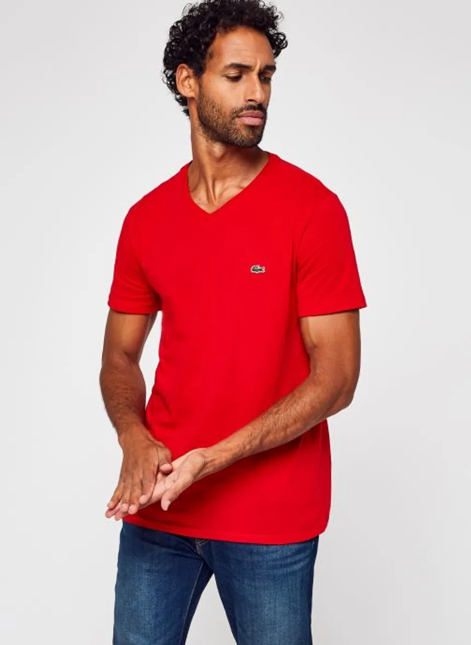 T-shirt col V en jersey de coton by Lacoste