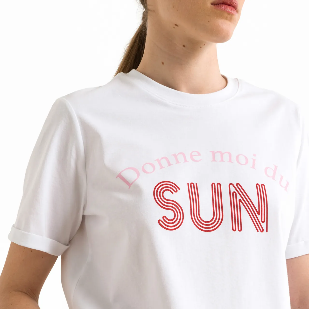 T-shirt met korte mouwen, motief vooraan