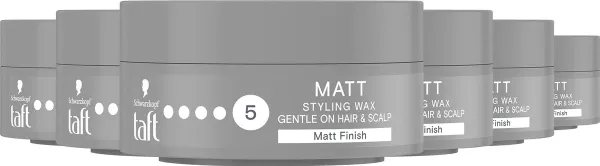 Taft - Matt Wax - Haarwax - Haarstyling - Voordeelverpakking - 6 x 75 ml
