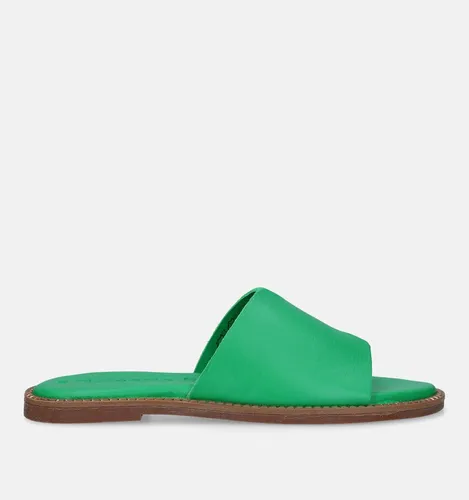 Tamaris Groene Platte slippers