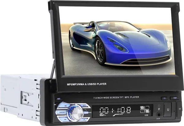 TechU™ T38 Autoradio 1 Din 7 inch HD + Afstandsbediening | Bluetooth - USB - AUX - SD | Bluetoothradio | Handsfree bellen | Autoradio met scherm | Ste...