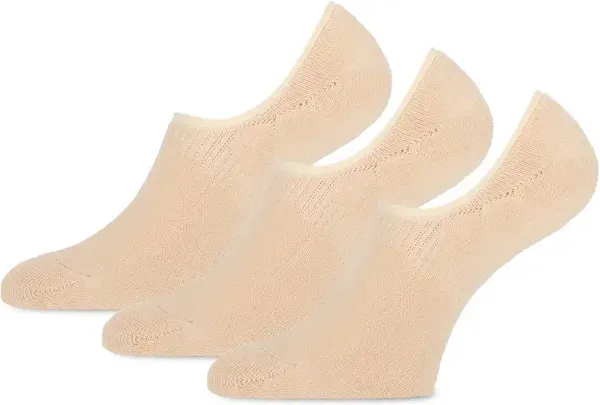 Teckel 3-pack - Invisible Footies sokken met badstof zool - 42 - Wit