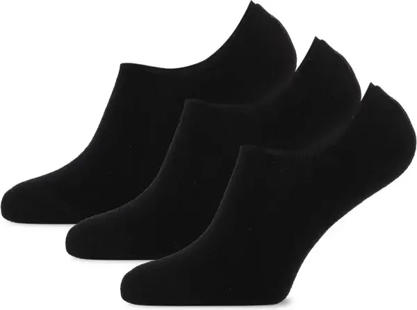 Teckel 3-pack - Invisible Footies sokken met badstof zool - 42 - Zwart