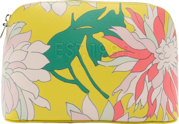 Ted Baker Flowrie Floral Printed Make up Bag Dames Beautycase - Yellow