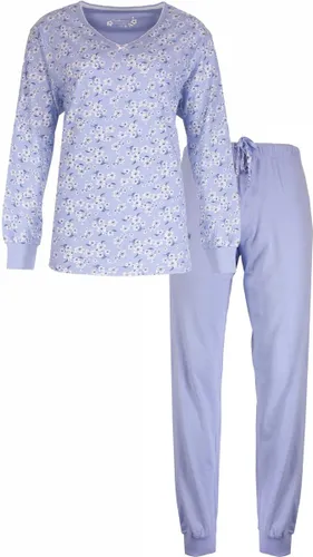 Tenderness Dames Pyjama Set - Bloemetjes print - 100% Gekamde Katoen - Blauw
