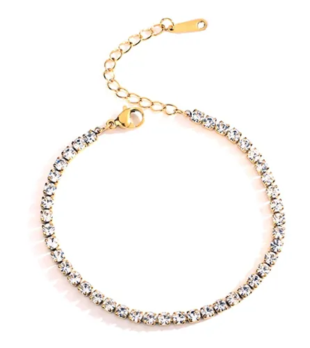 Tennisarmband verstelbaar goud dames met geschenkverpakking - Armband goudkleurig met kristallen Sophie Siero Zazu