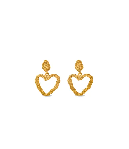 Textured Open Heart Drop Earrings