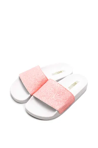 The White Brand Uniseks sandalen met open tenen mat glitter