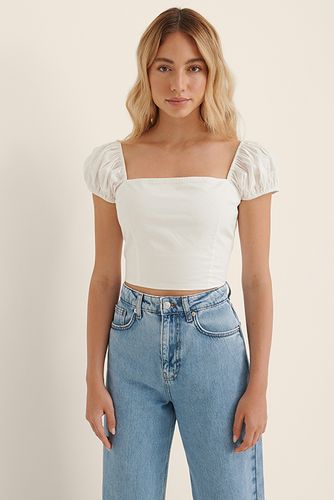 Tie Back Cropped Top-white White