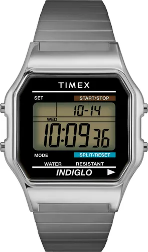 Timex Classic Digital Horloge met Roestvrij Stalen Armband