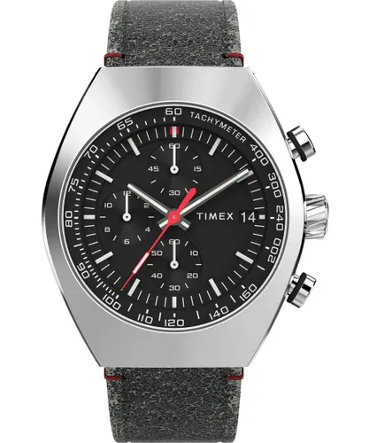 Timex Legacy Tonneau Chrono TW2W50000 Horloge - Leer - Zwart - Ø 42 mm