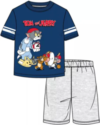 Tom and Jerry shortama, pyjama, blauw/grijs