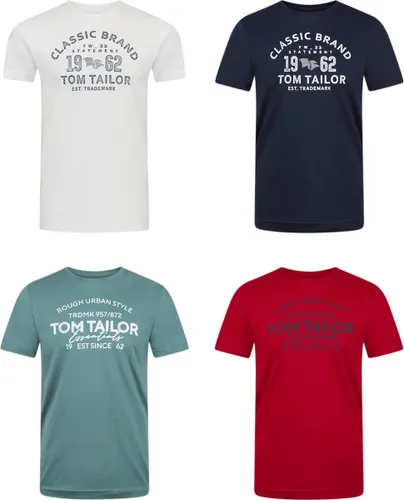 Tom Tailor Heren T-Shirt O-Neck 4 Pack regular fit Veelkleurig L Ronde Hals Volwassenen