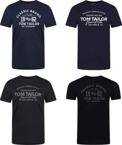Tom Tailor Heren T-Shirt O-Neck 4 Pack regular fit Veelkleurig Ronde Hals Volwassenen