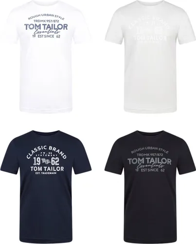 Tom Tailor Heren T-Shirt O-Neck 4 Pack regular fit Veelkleurig XXXL Ronde Hals Volwassenen