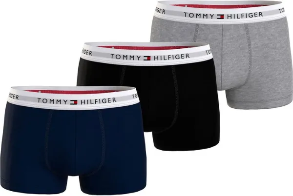 Tommy Hilfiger 3P Trunk Heren Ondergoed - Zwart/Blauw/Grijs